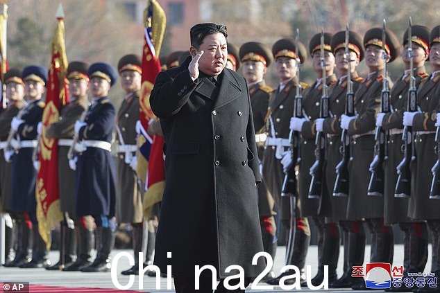 朝鲜领导人金正恩于 2024 年 2 月 8 日出席在朝鲜举行的仪式