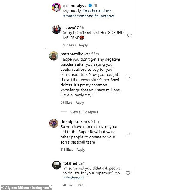 Alyssa 关于与她的“好友”建立“联系”的帖子收到了来自她的一些俘虏的严厉评论,总计 1050 万社交媒体关注者” class=