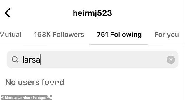 拉尔萨和马库斯周日没有在 Instagram 上相互关注