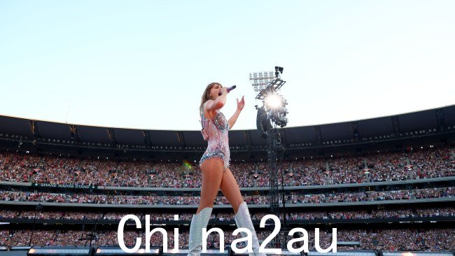 泰勒·斯威夫特 (Taylor Swift) 周五晚上在 MCG 表演。图片：Graham Denholm/TAS24/Getty Images for TAS Rights Management