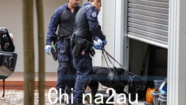 法新社专员透露了据称在帕特森家中发现的东西由警方嗅探犬进行搜查。图片:Ian Currie