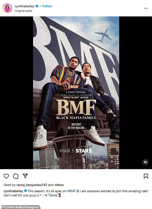 Bailey 目前正在准备《BMF》第三季的发布,她将在其中出演重复角色