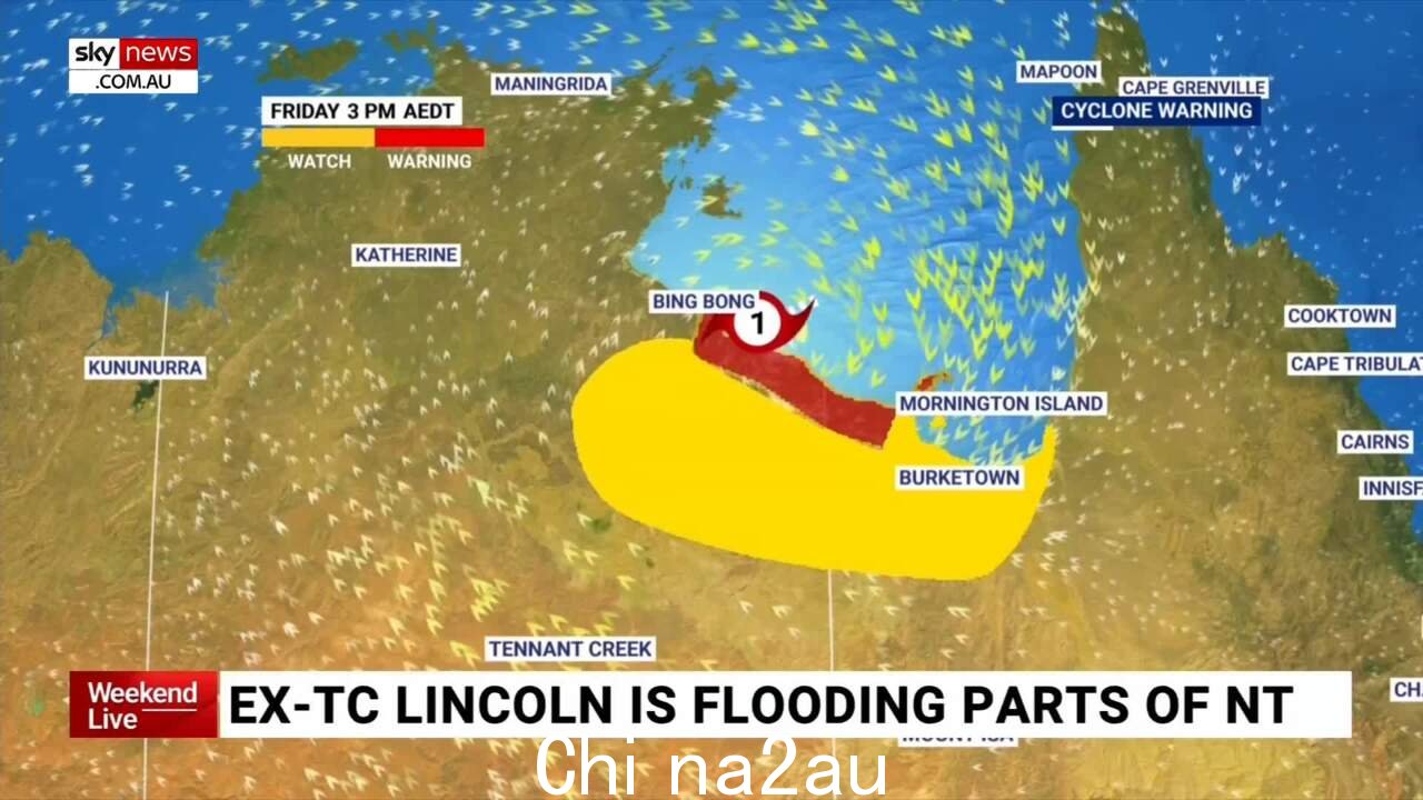 热带气旋林肯昨天在昆士兰州和北领地边境附近登陆
