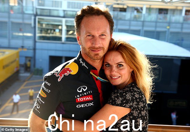 前辣妹 Geri Halliwell 与她的红牛车队主要丈夫 Christian Horner 合影