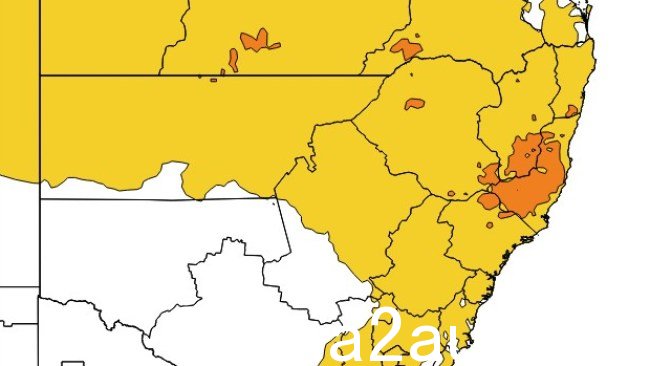 Heatwave新南威尔士州统计局在周四、周五和周六绘制的地图。图片：BOM