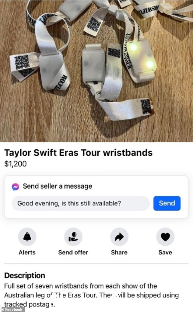在其他地方,一些 Swifties 一直试图利用他们的腕带赚钱,将它们以高价出售 - 一位粉丝以 1200 美元的价格列出了 7 个腕带
