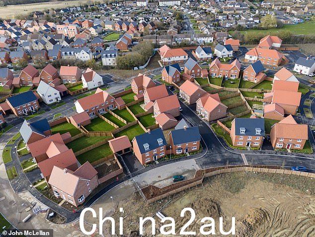 庄园鸟瞰图。Leaf Living 住宅的典型广告宣称,这是一栋四居室的房屋,“周围环绕着绿色开放空间和茂密的树叶”,每月租金为 2,260 英镑