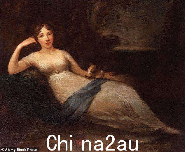 卡罗琳·兰姆女士,由伊丽莎·H·特罗特 (Eliza H Trotter) 绘制,著名地将拜伦描述为“疯狂、邪恶且危险” class=