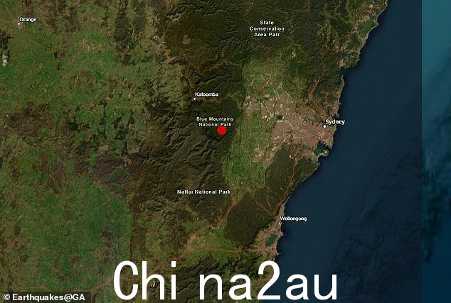 周五晚上 8.53 左右发生在 Warragamba 地区的地震