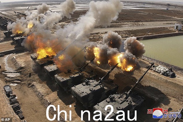 2024 年 3 月 7 日,自行火炮部队在朝鲜进行训练演习