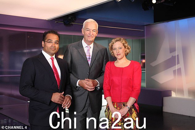 2011 年第 4 频道新闻主持人 Cathy Newman 与 Krishnan Guru-Murthy 和 Jon Snow
