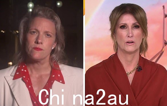 Sunrise 主持人 Natalie Barr(右)询问内政部长 Clare O'Neil(左)工党政府如何应对向被释放的移民被拘留者发放了 149 份无效签证
