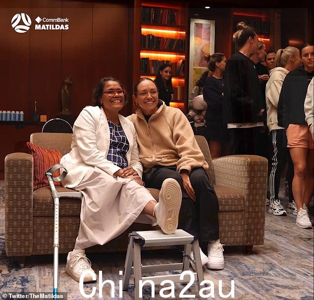 The athletics icon was seen using a walking stick when she paid a surprise visit to the Matildas at last year's World Cup (pictured)