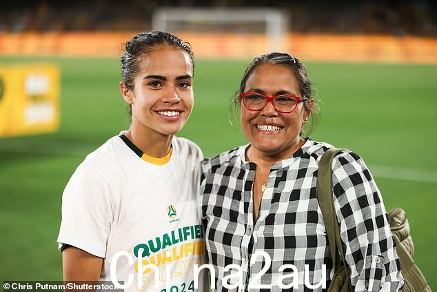 Freeman made a surprise appearance on the pitch with Matildas star Mary Fowler after helping inspire the team to their recent 10-0 win over Uzbekistan in Melbourne