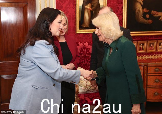 王室成员在会见北爱尔兰副首席部长艾玛·利特尔-彭杰利(Emma Little-Pengelly,左图)时显得很高兴