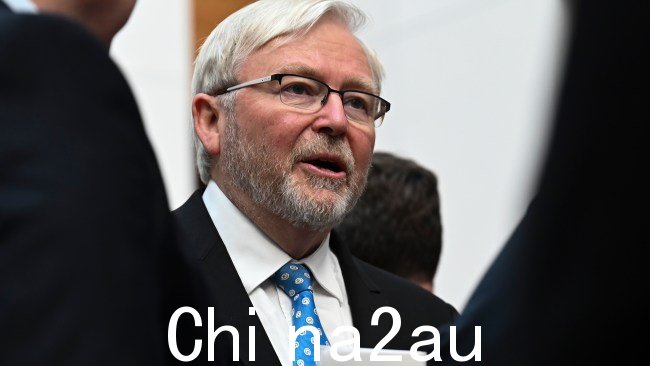 凯文·拉德 (Kevin Rudd) 作为澳大利亚驻美国大使的职位在唐纳德·特朗普发表爆炸性言论后成为人们关注的焦点。图片：NCA NewsWire / Martin Ollman