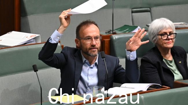绿党领袖 Adam Bandt 在分裂期间堪培拉国会大厦的众议院。图片:NCA NewsWire / Martin Ollman