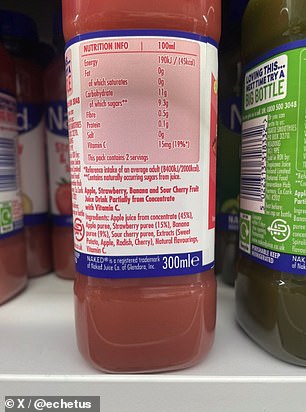 Naked 的草莓和香蕉冰沙