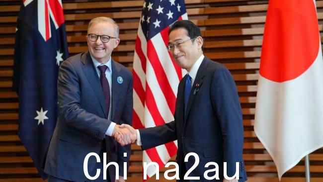 首相安东尼·阿尔巴内塞和首相岸田文雄。 Albanese 先生表示日本不会加入 AUKUS。图片:张小友/Getty Images