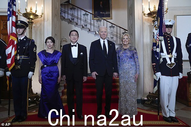 日本首相岸田文雄是拜登的第五位国宾,拜登还接待过印度、澳大利亚、韩国和法国领导人