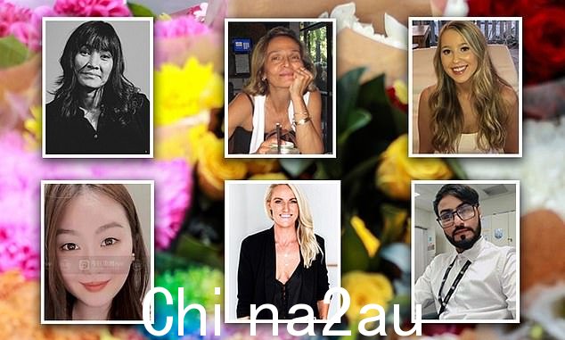 六人被刺死周六的 Westfield Bondi Junction(左图为 Jade Young,47 岁,Pikria Darchia,55 岁,Dawn Singleton,25 岁,Yixuan Cheng,27 岁,Ashlee Good,38 岁,Faraz Tahir,30 岁。