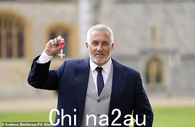 名人面包师 Paul Hollywood 因周三在烘焙和广播方面做出的贡献而被温莎城堡授予 MBE