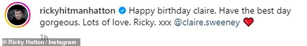 拳击手 Ricky,45 岁,在 Instagram 上分享了两张新欢的照片,称他的新欢“华丽”