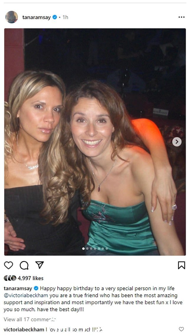 她的密友 Tana Ramsay 为她的“真正的朋友”发布了一系列照片