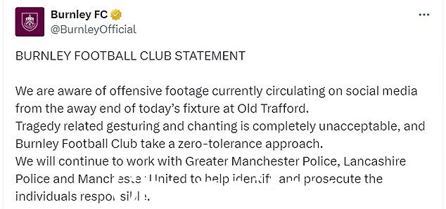 Clarets 发誓要‘帮助查明并起诉’责任人” class=