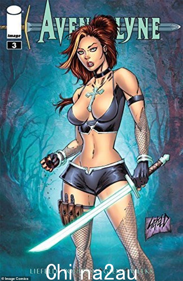 Avengelyne 是 Liefeld 在 1995 年根据前 Vampirella 模特 Cathy Christian 的肖像创建的
