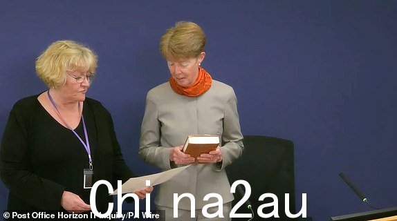 从邮局地平线拍摄的屏幕抓取前邮局老板保拉·文内尔斯 (Paula Vennells) 的 IT 调查,她为伦敦市中心奥德维奇大厦 (Aldwych House) 的调查提供证据,这是调查第五和第六阶段的一部分,该调查正在研究治理、补救以及邮局和其他机构的回应方式丑闻。图片日期:2024 年 5 月 22 日星期三。PA 照片。请参阅 PA 故事 INQUIRY Horizon。照片来源应为:Post Office Horizon IT Inquiry/PA Wire 编辑注意:此讲义照片仅可用于编辑报道目的,以同时说明图像中的事件、事物或人物或标题中提到的事实。重复使用该图片可能需要获得版权所有者的进一步许可。