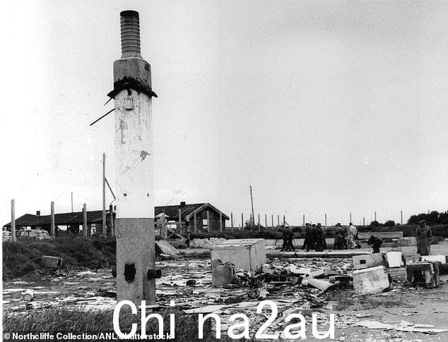 奥尔德尼岛叙尔特岛集中营的残骸,于 1945 年被逃亡的纳粹摧毁