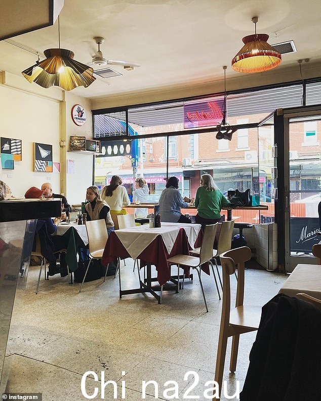 Bianca enjoyed a bowl of spaghetti carbonara after quietly slipping into the country to visit her family. Pictured: Mario's Café