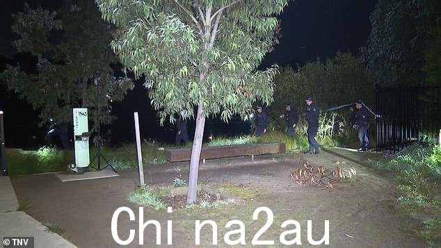 警方用胶带封锁了发现分娩证据的区域