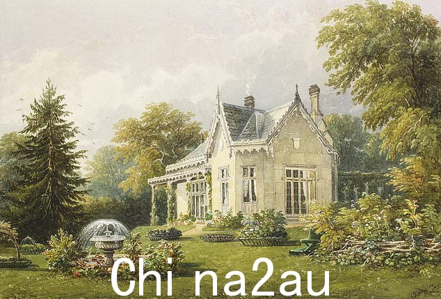 如图:Caleb Robert Stanley 创作的美丽水彩画,展示阿德莱德小屋