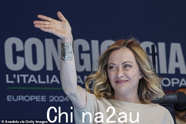 右翼势力在意大利也不断壮大,最终当选总理乔治亚·梅洛尼