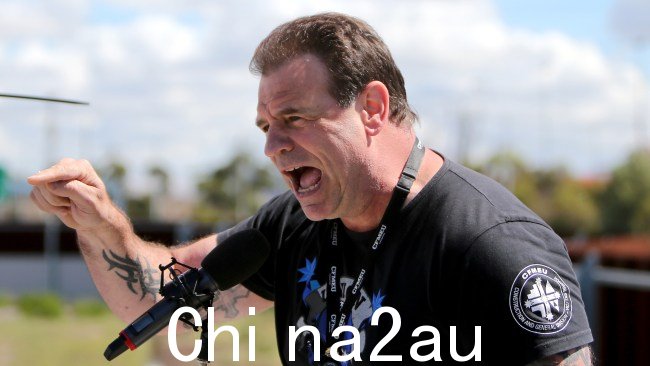 CFMEU 维多利亚州老板约翰·塞特卡 (John Setka) 警告 AFL,除非解雇其裁判长,否则它将面临报复,该裁判长曾负责现已解散的澳大利亚建筑委员会。图片:Stuart McEvoy/澳大利亚人报。