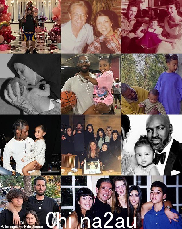 周日,Kris Jenner 还在她的主要 Instagram 上表达了父亲节的敬意,并在拼贴画中附上了一张 Kanye 的照片of images
