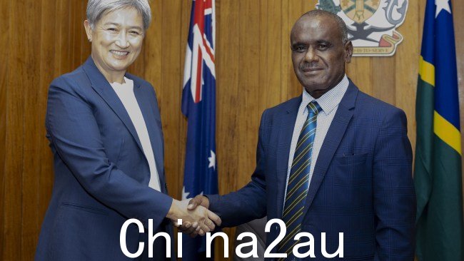 Penny Wong 本月早些时候在所罗门群岛会见了 Jeremiah Manele。图片:X/Senator Penny Wong
