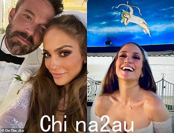 新婚快乐!这份通讯的署名是“夫人”。詹妮弗·林恩·阿弗莱克 (Jennifer Lynn Affleck) 的照片,其中包括这对新婚夫妇的自拍照以及这对夫妇为他们的特殊日子做准备的视频,其中包括本在教堂浴室内做准备的视频” class=