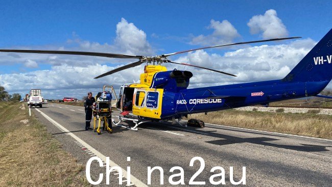 已派出两架救援直升机前往事故现场。图片:RACQ Rescue 2024 年 6 月 30 日