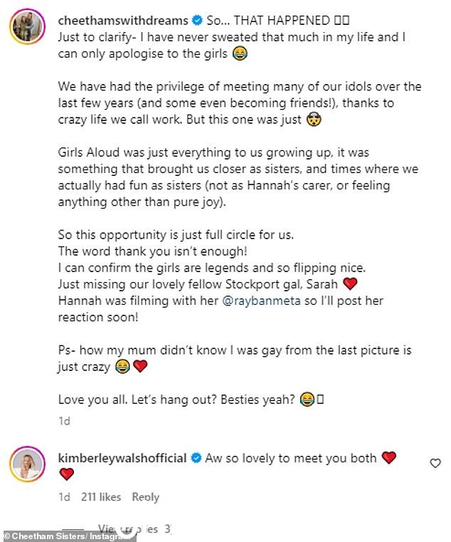 在 Instagram 上分享甜蜜时刻,汉娜的姐姐,也是她的照顾者,贝基写道:'所以发生了'