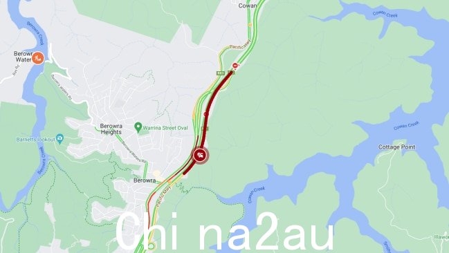 周五早上,M1 路南向交通拥堵。图片:新南威尔士州实时交通