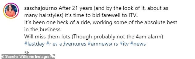 来自埃塞克斯郡切姆斯福德的广播公司在 Instagram 和 X(以前称为 Twitter)上分享了一份衷心的声明,让粉丝知道她的决定,并在屏幕上拼贴了图像