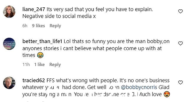 粉丝们很快就接受了评论,说他做了什么手术“与任何人无关”,其他人对这些评论感到震惊