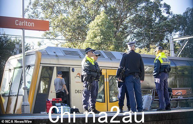 新南威尔士州警方表示,该事件并未被视为可疑,警方正在调查这对父女的死因(图为车站警官)