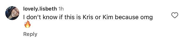 另一位粉丝也与 Kim 进行了比较,写道,'我不知道这是不是 Kim 的 Kris,因为天啊'