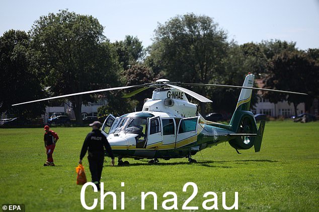 一架空中救护车在绍斯波特疑似多起刺伤事件现场