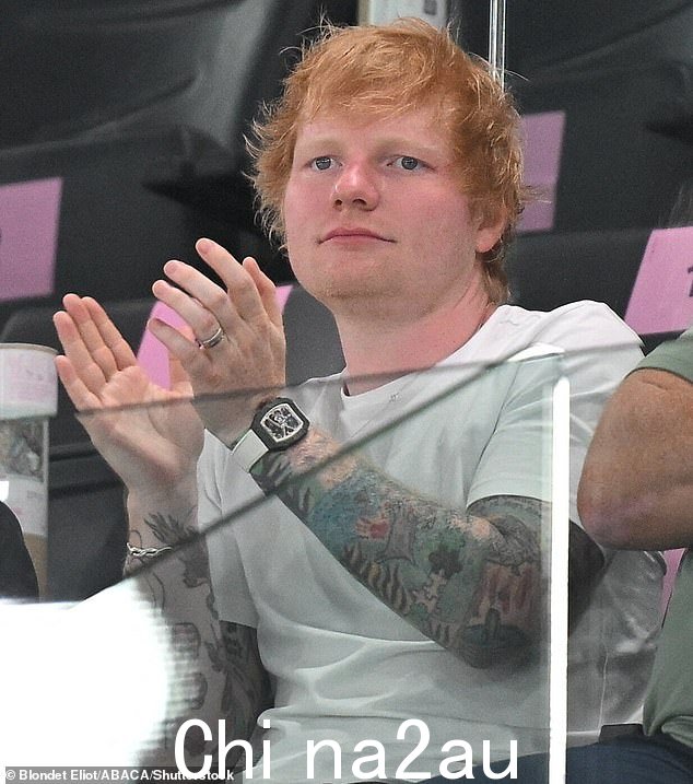 Ed Sheeran 是周一下午在法国首都巴黎奥运会上被发现带来明星影响力的最新名人