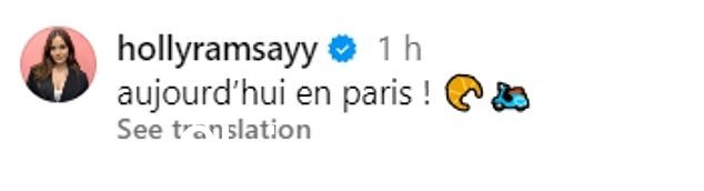 为快照添加标题:'aujourd¿hui en paris',Holly 还分享了一些奥林匹克建筑的照片,她在法国首都度过了愉快的时光